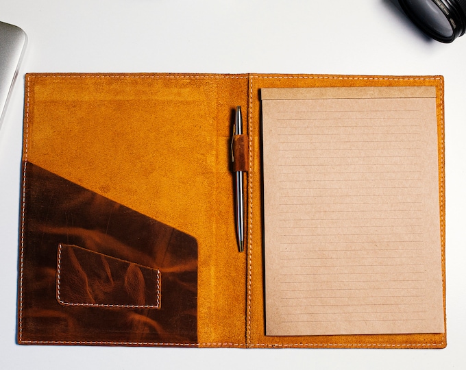 Personalized Leather Notebook Case, Leather Journal Cover, Customizable Notebook Holder, Personalized Leather Journal Case, Custom Notebook