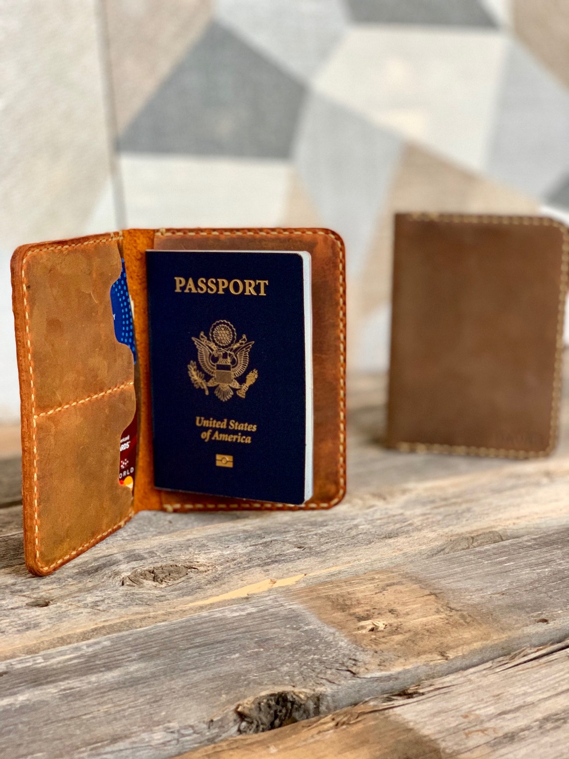 Passport Wallet PERSONALIZED Leather Passport Wallet Leather Etsy