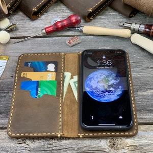 iPhone Xr Case, iPhone Xr Leather Wallet Case, PERSONALIZED Leather Cover Case - TEXAS012 image 6
