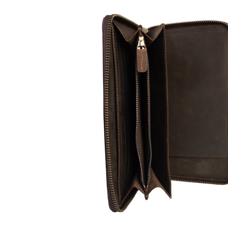 Personalized Tan Leather Women Zip Around Wallet Leather Etsy