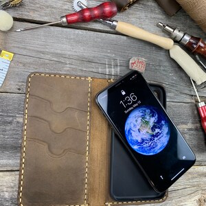 iPhone Xr Case, iPhone Xr Leather Wallet Case, PERSONALIZED Leather Cover Case - TEXAS012 image 3