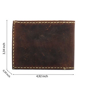 Leather Wallet Handmade leather wallet Leather Personalized Wallet Man Wallet minimalist wallet Groomsmen Gift Cinnamon TEXAS0028 image 10