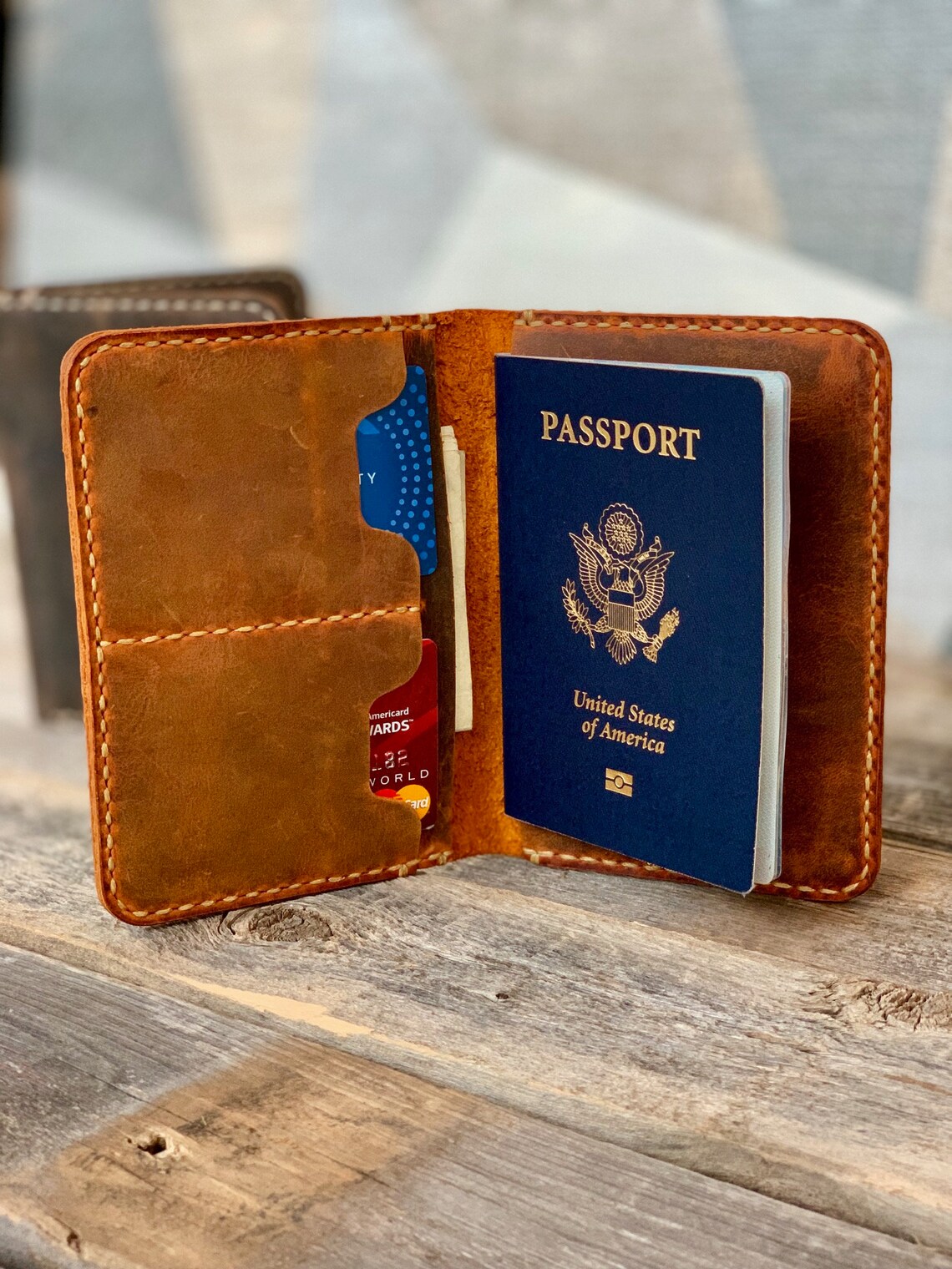 Passport Wallet PERSONALIZED Leather Passport Wallet Leather Etsy
