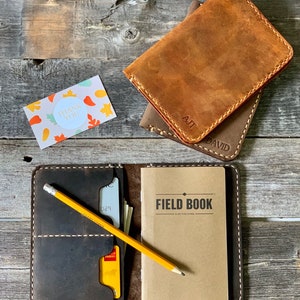 Leather Field Notes Cover- Leather Journal/Travel Wallet, Groomsmen Gift Personalized notebook #TEXAS0024