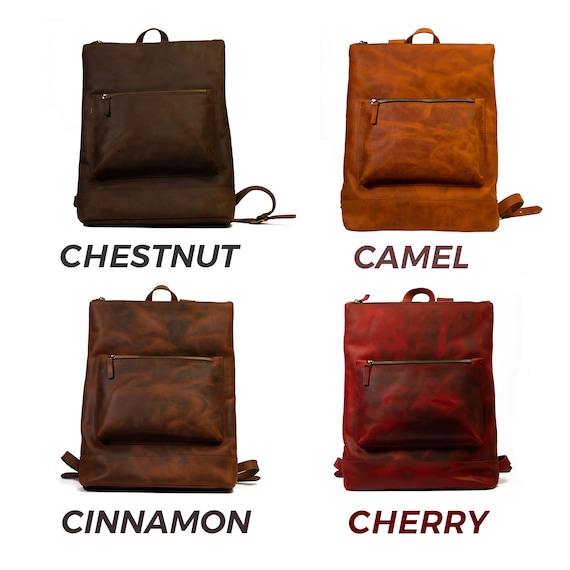 Leather ladies backpack best sale bag