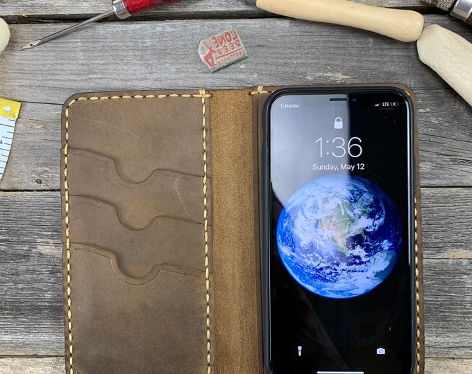 iPhone 12 Case, Leather iPhone 12, Leather Wallet Case, Folio Flip Leather Cover Case, iPhone 12 Leather Phone Holder - TEXAS040