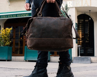 Leather travel bag - Weekender bag leather - travel bag - Leather overnight bag - Leather luggage bag - Duffel bag leather