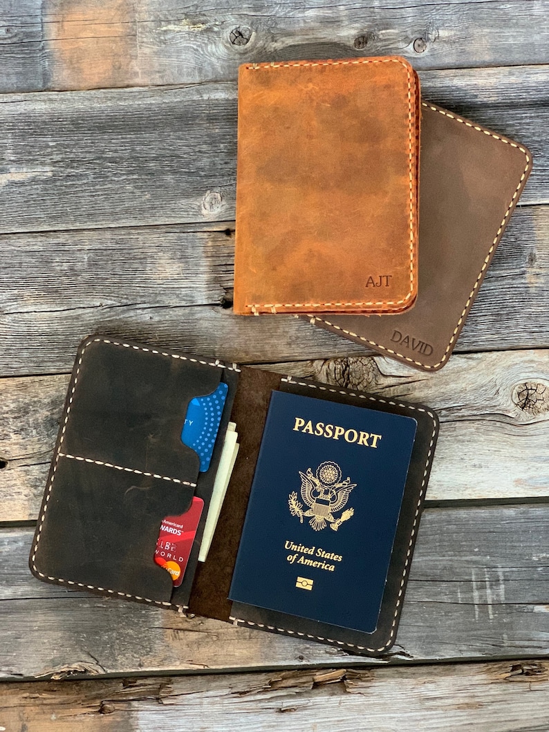 PASSPORT COVER Leather Travel Wallet Distressed Leather Etsy