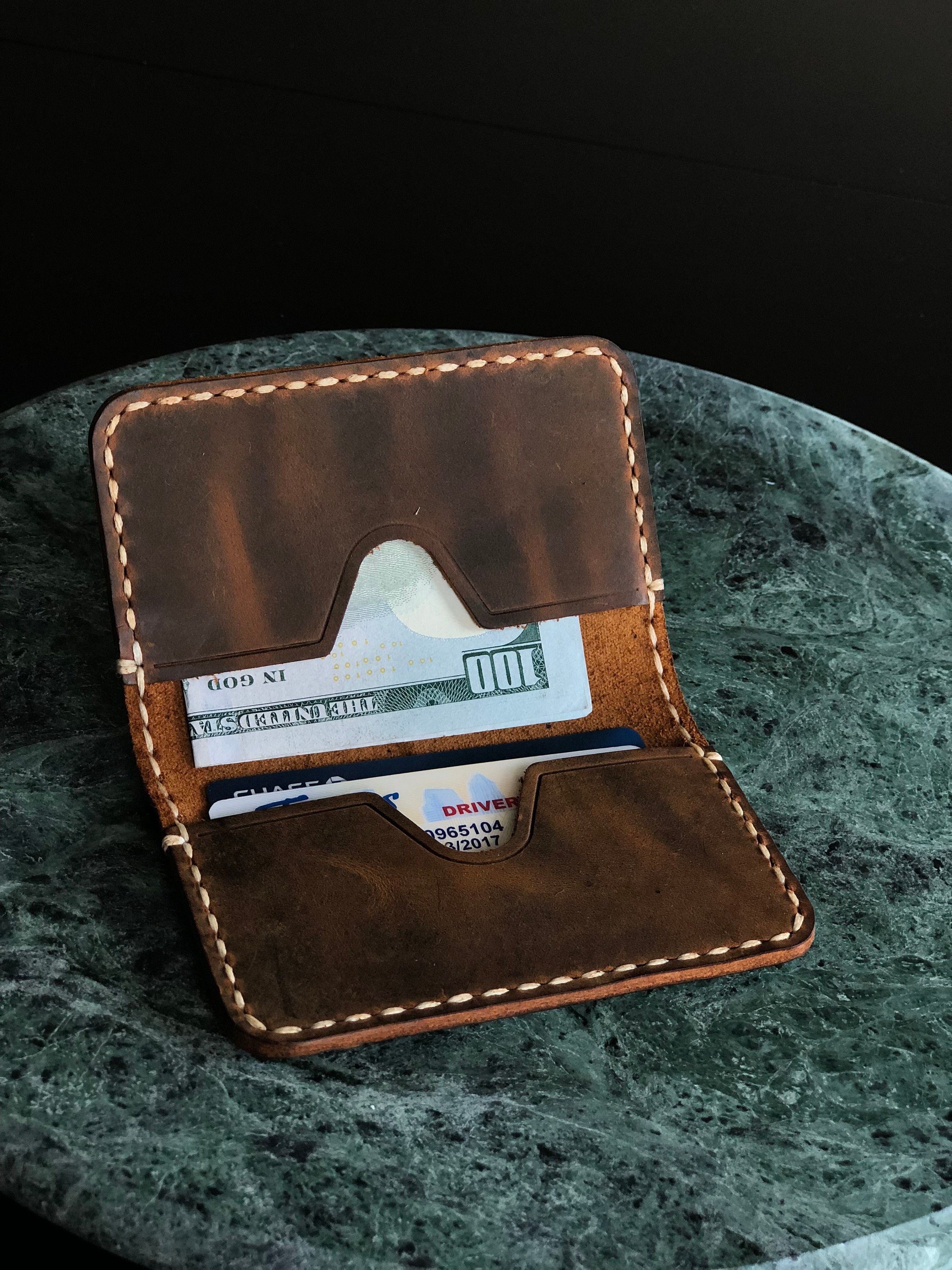 personalized leather business card holder