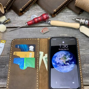 iPhone Xr Case, iPhone Xr Leather Wallet Case, PERSONALIZED Leather Cover Case - TEXAS012 image 7
