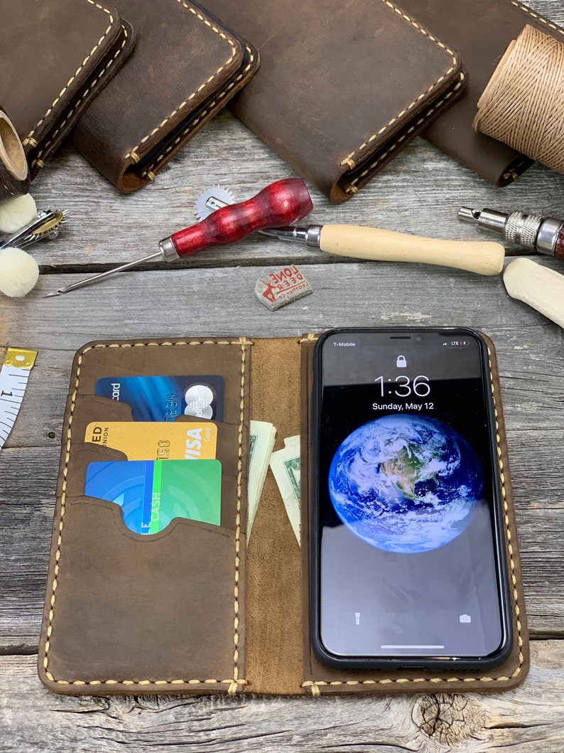iPhone Xr Case, iPhone Xr Leather Wallet Case, PERSONALIZED Leather Cover Case - TEXAS012 image 7