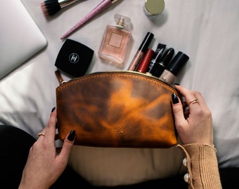 Makeup Bag Bridesmaid MakeUp Bag Personalized Makeup Bag Bridesmaid Gift Ideas Custom Make Up Bag Leather Makeup Bag Bridesmaid