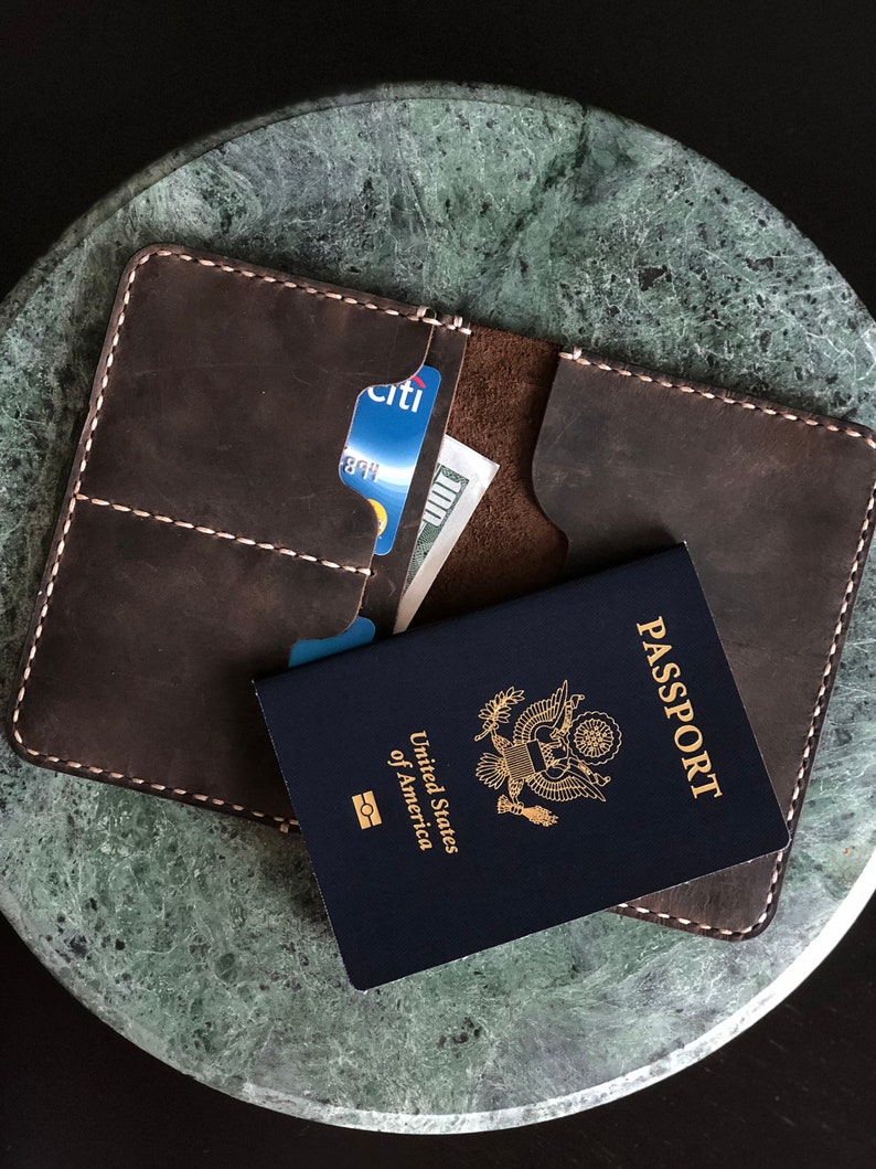 Leather Passport Holder Leather Travel Wallet Distressed Etsy