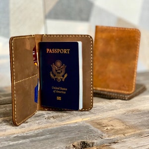 PASSPORT COVER, Leather Travel Wallet, Distressed Leather Passport Wallet, Passport Cover, Passport Case, Retirement Gift #TEXAS029