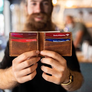 Leather Wallet Handmade leather wallet Leather Personalized Wallet Man Wallet minimalist wallet Groomsmen Gift Cinnamon TEXAS0028 3) CAMEL