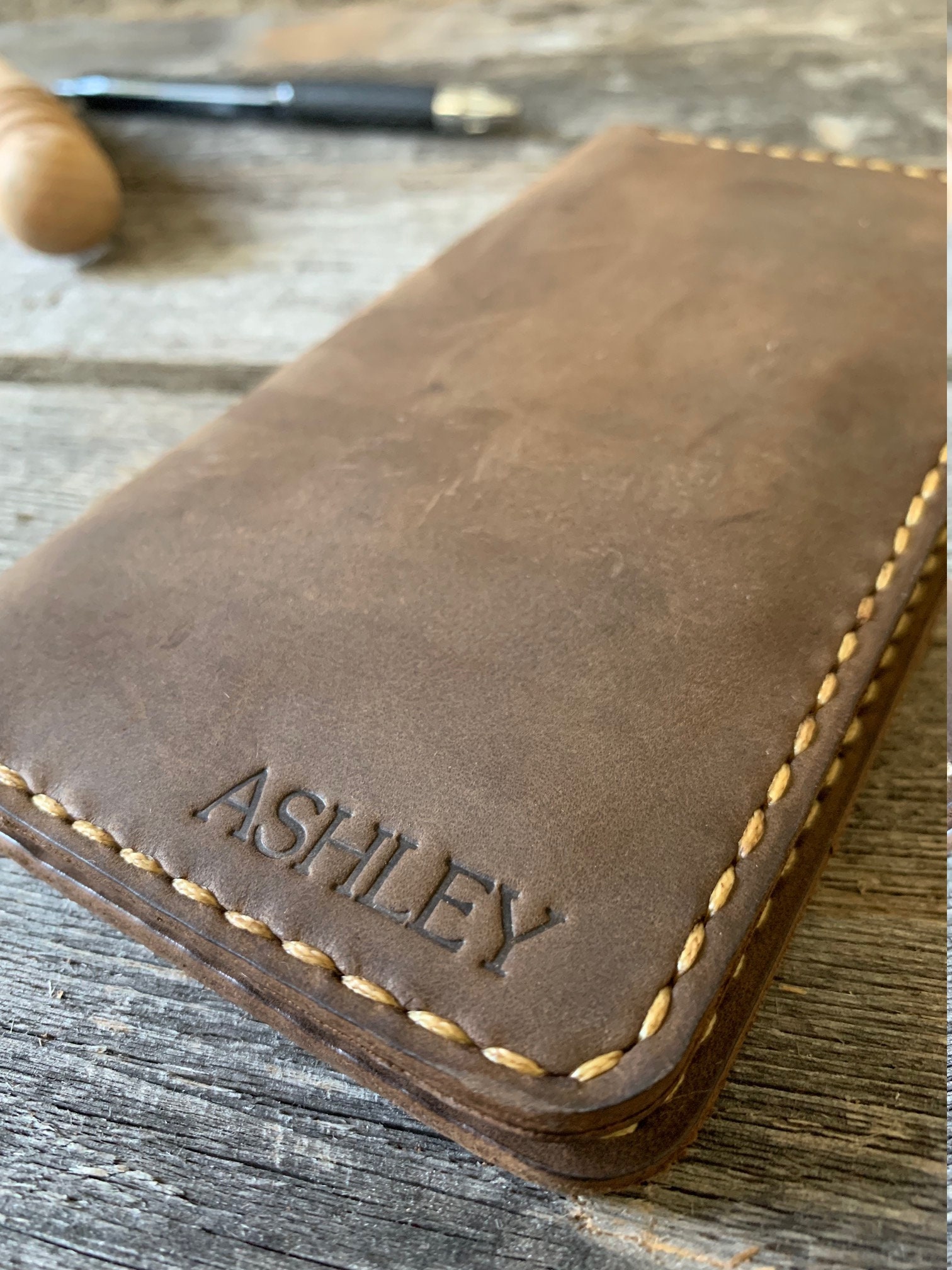 Custom Tooled Leather Checkbook Cover — 33 Ranch & Saddlery, LLC