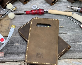 Samsung Galaxy S10e Leather Wallet Case s10e case s10e leather case leather s9 plus s9+ s9 case - IDTEXAS- 0S10e