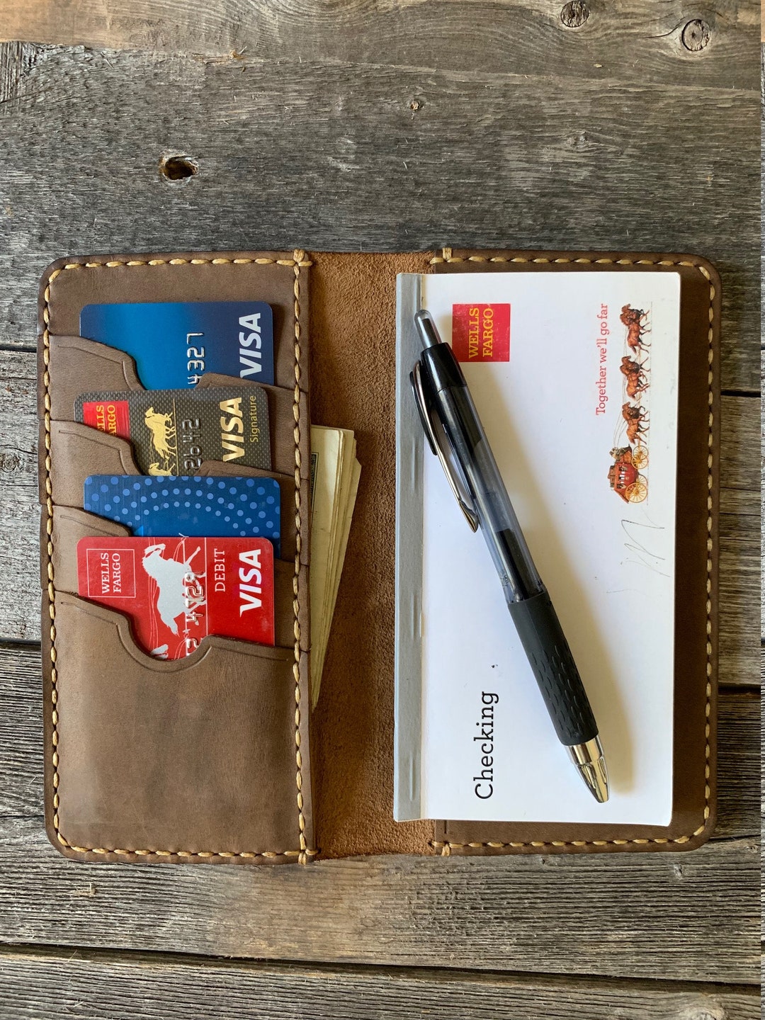 Leather Checkbook, Leather Checkbook Cover, Checkbook Holder, Checkbook ...