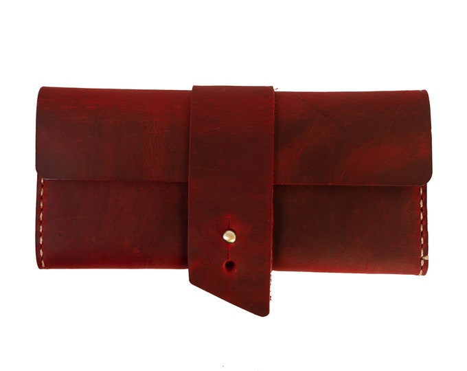 Leather Womens Wallet | Distressed Leather Evening Bag | Bridesmaid Clutch Gift For Her | Stylish & Functional Purse