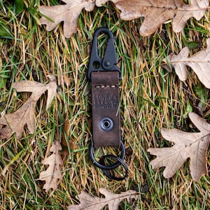 Leather keychain, Monogram Hand Stamped Keychain; Unique Handstitched Key Chain Gift for Him and Her