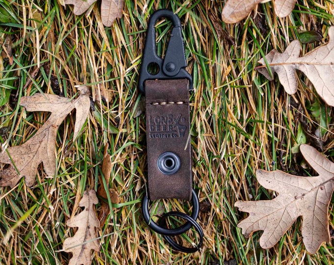 Leather keychain, Monogram Hand Stamped Keychain; Unique Handstitched Key Chain Gift for Him and Her