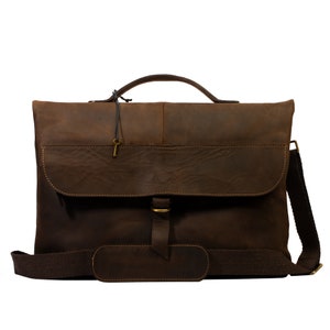 Personalized Full Grain Leather Messenger Bag Laptop Bag Crossbody ...