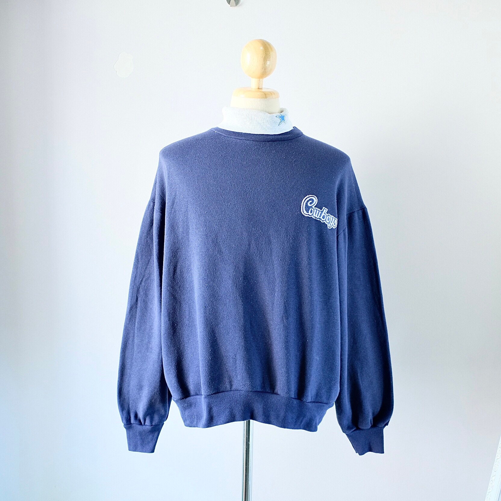 90s Dallas Cowboys NFL Football Turtleneck Sweatshirt size L | Etsy
