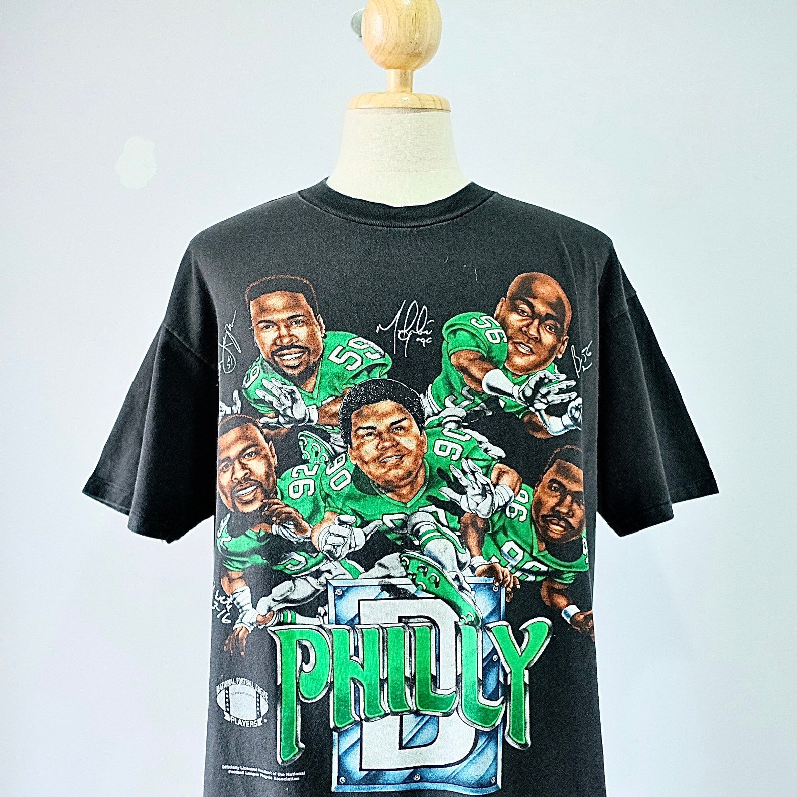 Vintage 90s Philadelphia Eagles Players NFL Football Tshirt Etsy