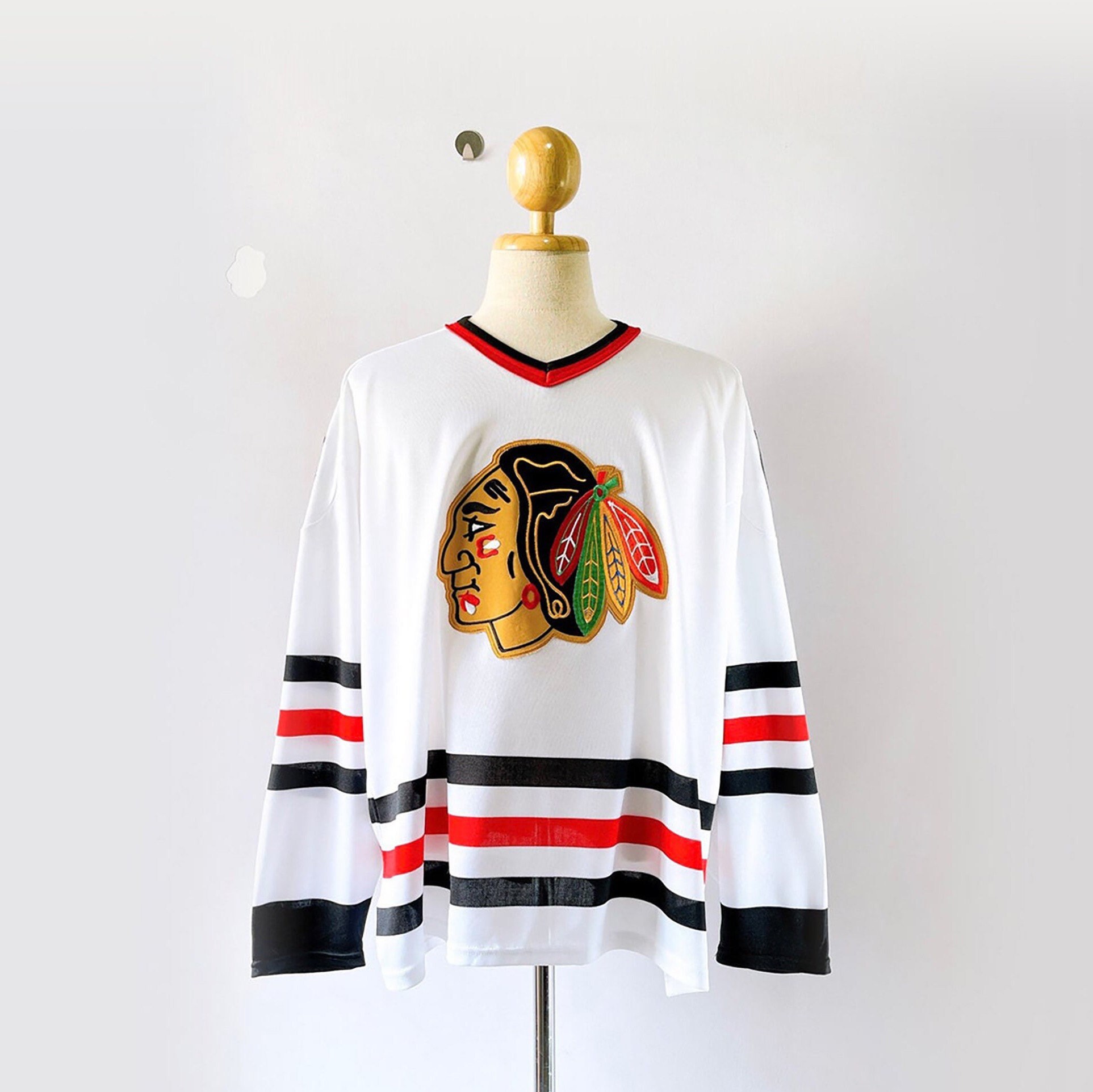 Camiseta de hockey de la NHL Chicago Blackhawks de años 90 - Etsy España