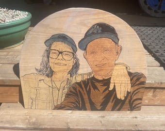 Custom Portraits on stained on wood