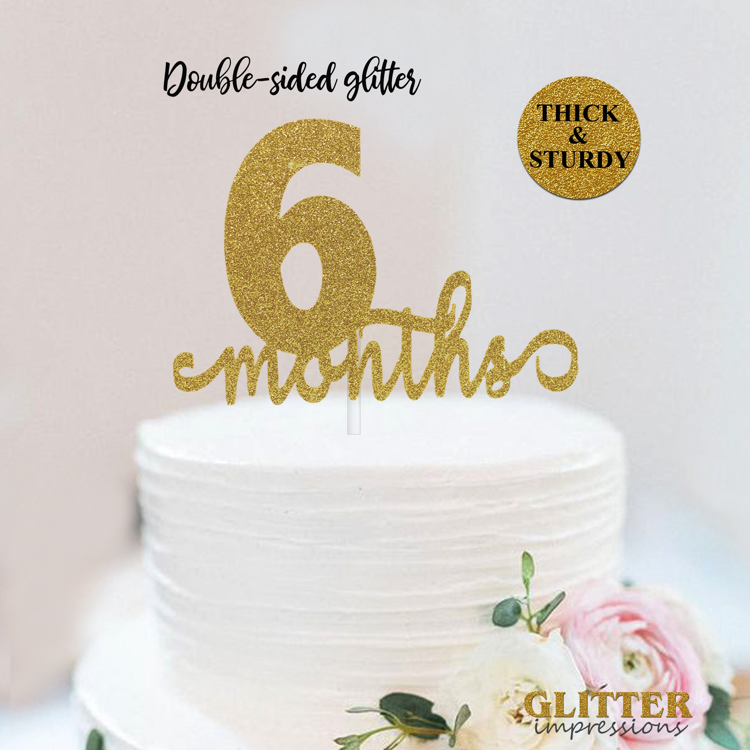 6 Months Cake Topper Half Year Birthday Cake Topper Cursive Etsy 6 Months Cake Topper Half Year Birthday Cake Topper Cursive Etsy