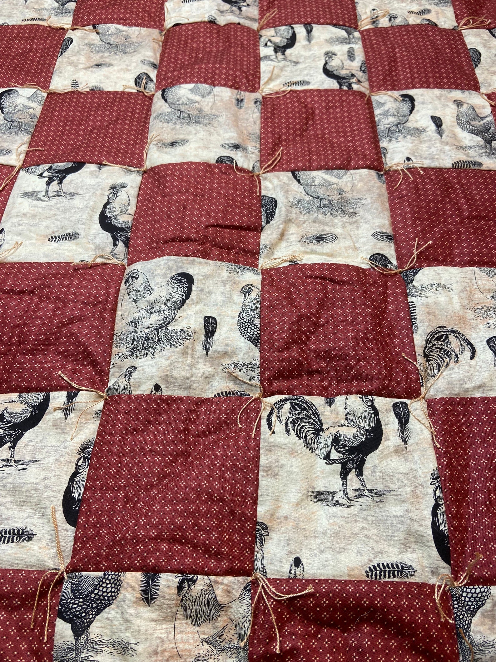 Country Chicken Lap Throw Blanket New Handmade Etsy