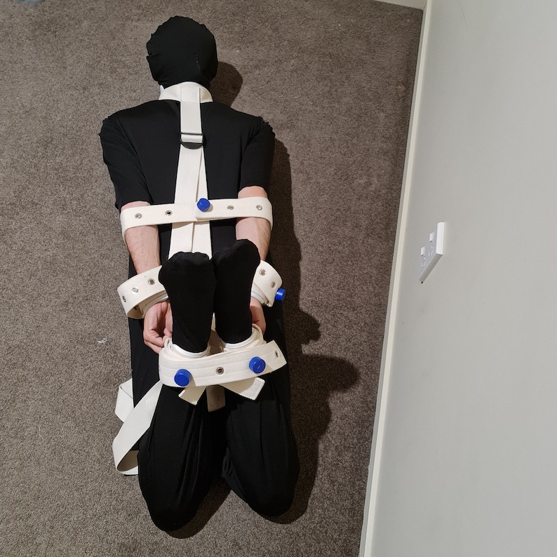 Suspension Hog Tie Self Bondage Super Strict Segufix Head To Ankle Hogtie Wrist Cuffs Or Mitts
