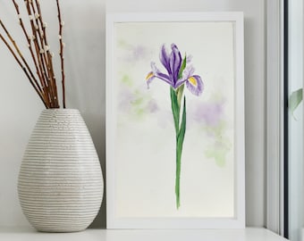 Original watercolor lily 19.5 x 31 cm/ Original watercolor lillium