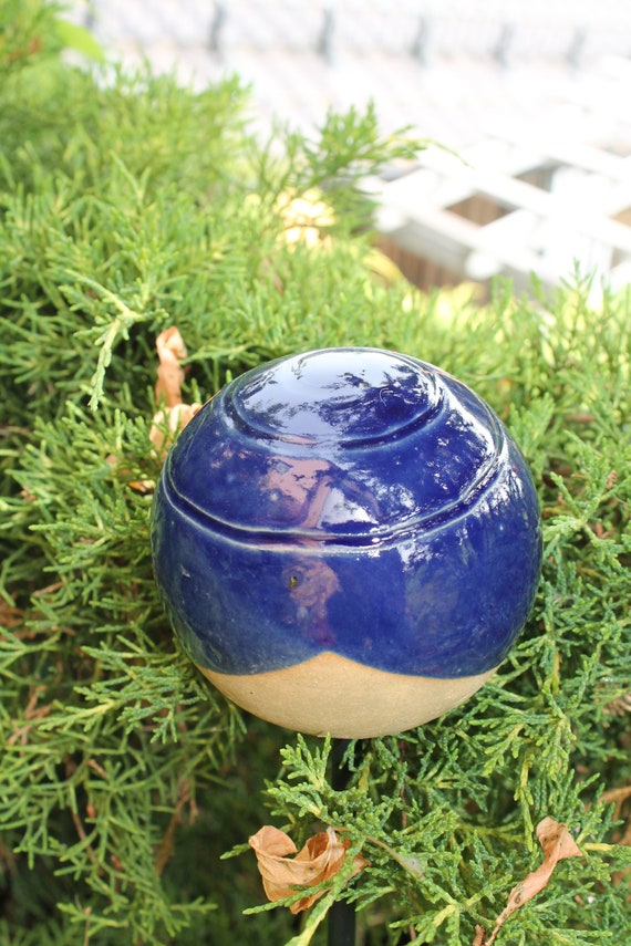 Rosenkugel Keramikkugel Frostfest Blau Etsy