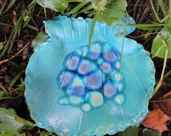 large bird bath bird bath turquoise shell-shaped plate with glass mirror frost-proof