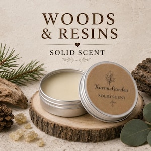 Woods and Resin - Solid Fragrance - Choose Your Own - Oud - Amber - Cedar - Smoke