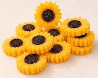 Sunflower Soap - Favors - Set of 2 - Set of 4 - Yellow Flower - Orange Flower - Guest Soaps - Baby Shower -[ Party Favor