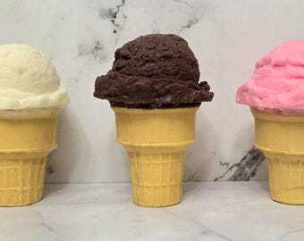 Ice Cream - Soap - Large Ice Cream Cone - Chocolate - Strawberry - Vanilla