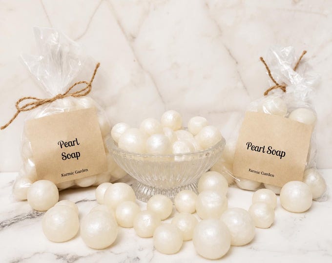 Pearl Soap - 4oz - Luxury Guest Soap - Decorative Bath Pearls - Mermaid Soap - Coastal Bathroom Decor - Wedding Favor - Spa Gift