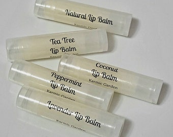Lip Balm - Peppermint - Tangerine - Cinnamon - Lemon - Lavender - Natural - Tea Tree - Conditioning