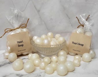 Pearl Soap - 4oz - Luxury Guest Soap - Decorative Bath Pearls - Mermaid Soap - Coastal Bathroom Decor - Wedding Favor - Spa Gift