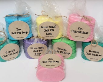 Chill Pill Soap - Small Soap Set - Set of 6 - Guest Soap - Gift - Teachers - Nurse - Pharmacy - Graduation - Soap