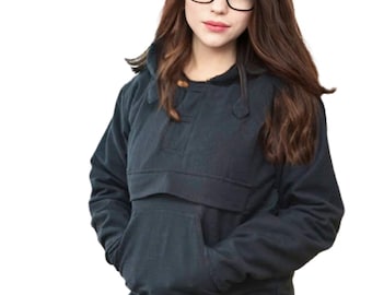 Black color women hemp hoodie | 100% hemp hoodie | hemp shirt