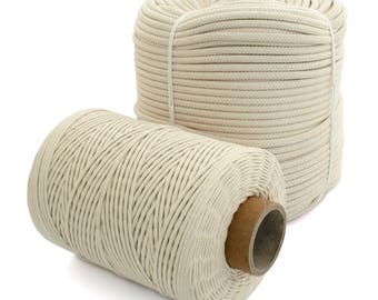 Natural Cotton Rope Cord Sash Washing Clothes Line Pulley 16 Strand 4-12mm