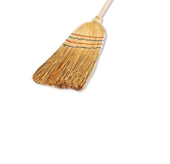 140cm Long Hand Made Corn Broom Sweeping Brush Stable Yard Garden Warehouse Green