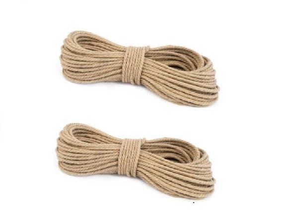 12mm 100/% Natural Pure Jute Rope 3 Strand Braided Twisted Cord Twine Sash New