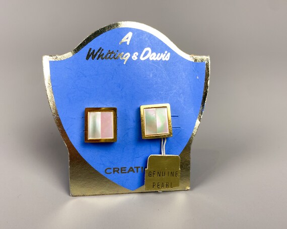 Vintage 1970s Mother of Pearl Earrings by Whiting… - image 3