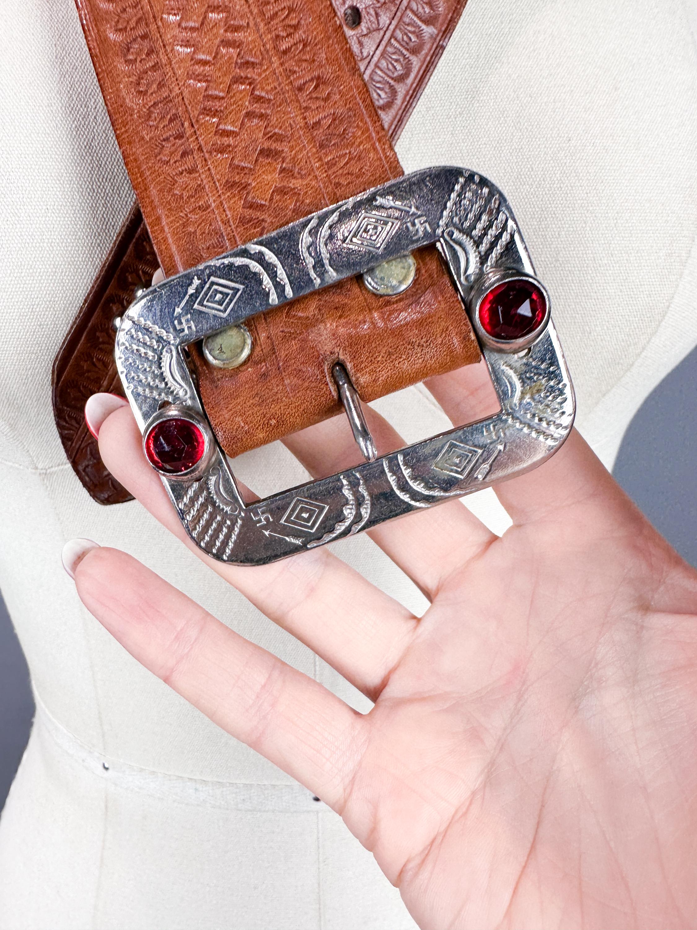 Vintage 1930s Western Belt | Waist Size 28