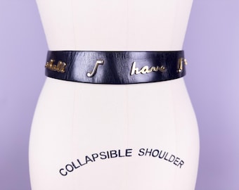 Vintage 1950s "She Shall Have Music" Belt by Calderon | XS, 24"–25" Waist | Mid 50s Novelty Leather Belt with Music Notes